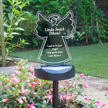 Personalised Angel Memorial Garden Solar Light, 3 of 4