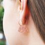 Hammered Grecian Gold Plated Silver Hoop Earrings, thumbnail 3 of 7