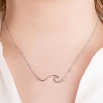 Ocean Wave Sterling Silver Necklace, 2 of 2