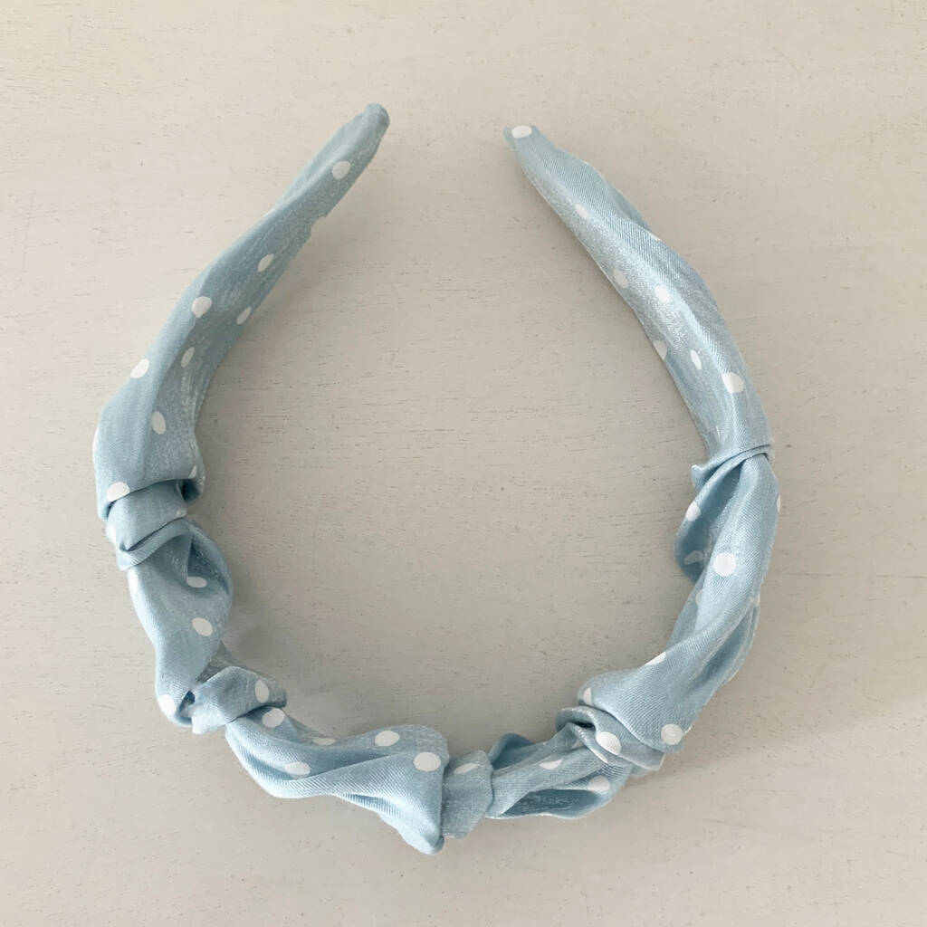 Blue And White Polka Dot Headband, 1 of 3