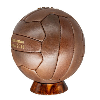 Personalised Vintage 18 Panel Leather Football, 2 of 3