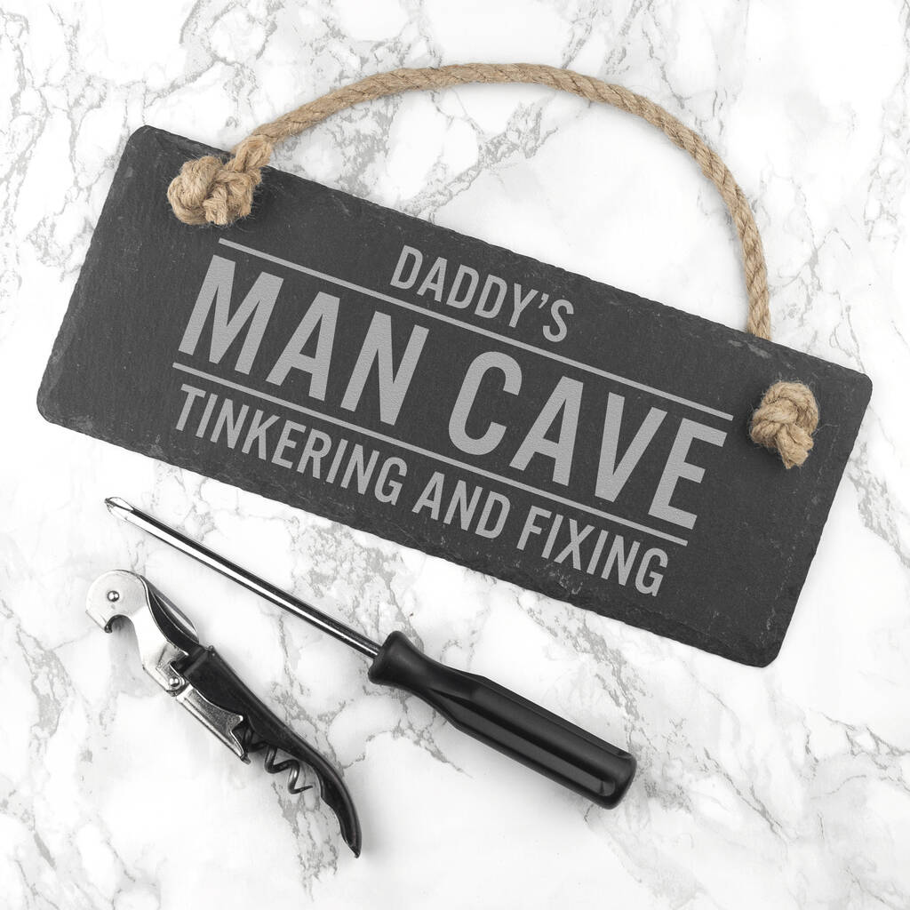 Personalised Dad's Slate Man Cave Sign, 1 of 3