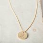 Medium Classic Solid Gold Disc Initial Necklace, thumbnail 1 of 12