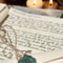 Handwritten Vintage Scroll With Twine And Green Wax Seal, thumbnail 1 of 7