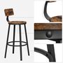 Set Of Two Industrial Brown Bar Stools With Backrests, thumbnail 6 of 7