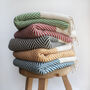 Nordic Herringbone Cotton Throw Blanket, thumbnail 1 of 12