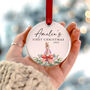 Baby Girl First Christmas Personalised Ceramic Bauble, thumbnail 7 of 8