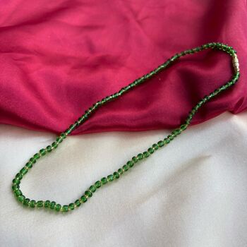Green Crystal Quartz Tassel Mala Necklace, 2 of 5