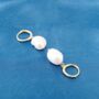 Irregular Freshwater Pearl Drop Gold Hoop Earrings, thumbnail 4 of 7