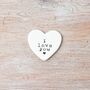 'I Love You' Porcelain Heart Token, thumbnail 1 of 2