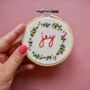 Mini Christmas Embroidery Kit Joy Wreath, thumbnail 8 of 10