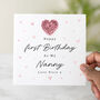 Personalised 1st Birthday As My Nanny Crochet Card, thumbnail 1 of 3
