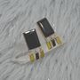 Black Onyx, Raw Sapphire Sterling Silver Earrings, thumbnail 6 of 8