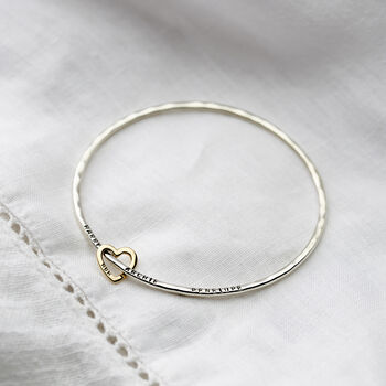Personalised 9ct Gold Heart Bangle, 4 of 10