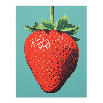 Duotone Dessert Red Strawberry Wall Art Print, 6 of 6