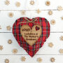 Our First Christmas Couple Oak Fabric Heart Decoration, thumbnail 6 of 8