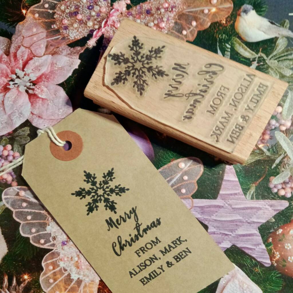 'gift Wrapping Christmas Personalised Rubber Stamp' By Pretty Rubber