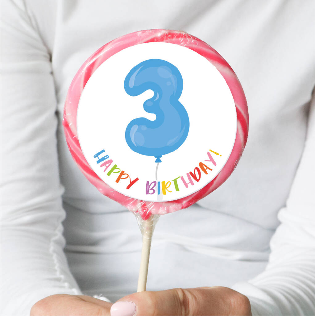 3rd Birthday Balloon Giant Lollipop, 1 of 2