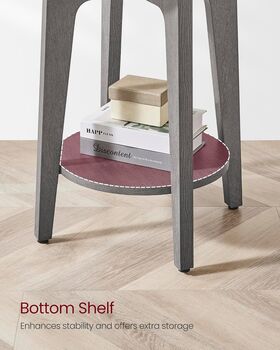 Small Round Table Side Table With Lower Shelf, 9 of 11