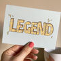 Legend Graffiti Style Greetings Card, thumbnail 2 of 3