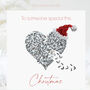 Someone Special Silver Butterfly Heart Christmas Card, thumbnail 1 of 12