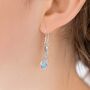 Molten Sterling Silver Blue Opal Drop Earrings, thumbnail 3 of 8