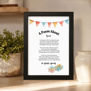 Personalised 60th Birthday Gift Print Special Poem, 2 of 10