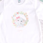 Personalised Baby Girl Elephant Footless Baby Grow, thumbnail 3 of 3