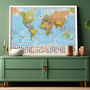 World Map Poster With Flags Panel, thumbnail 1 of 9