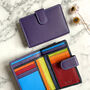 Women's Purple Leather Purse With Rfid Protection, thumbnail 1 of 2