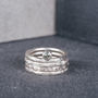 9ct White Gold Hammered Wedding Ring With Diamonds, thumbnail 2 of 3