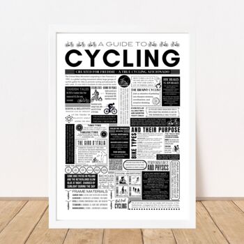 Personalised Cycling Fact Print – Gift For Keen Cyclists, 4 of 9