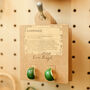 Small Green Resin Hoop Earrings In Gold Plating, thumbnail 5 of 5