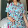 Handmade Silk Pyjamas Blue Floral, thumbnail 7 of 10