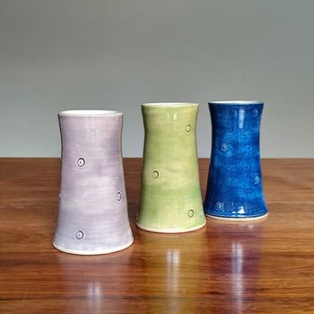 9th Pottery Anniversary Handmade Vase With Ceramic Tag, 7 of 9