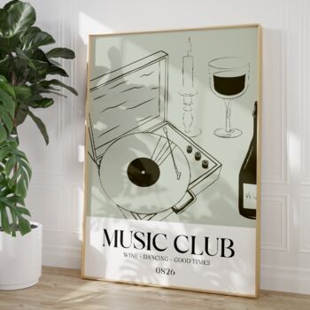 Music Club Print Gift For Music Lovers, 5 of 7