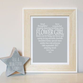 Personalised Flower Girl Print, 2 of 4