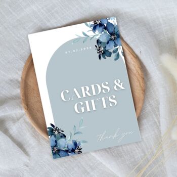 Blue Cards And Gifts Wedding Sign Board, 4 of 5