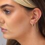Sterling Silver Ball Stud Ear Cuff Chain Earring, thumbnail 2 of 5
