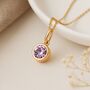 Personalised June Birthstone Necklace In Gold Plated Silver, thumbnail 2 of 10
