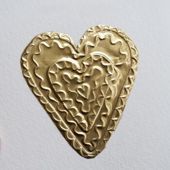 Handmade Card With Wavy Gold Foil Heart, 2 of 4