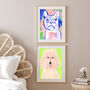 Pink Poodle Dog Framed Art Print, thumbnail 2 of 5