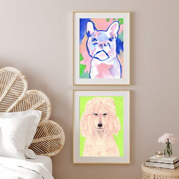 Pink Poodle Dog Framed Art Print, 2 of 5
