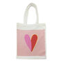 Breton Stripe Love Heart Cotton Tote Bag Reusable Eco Friendly, thumbnail 1 of 6