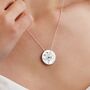 Birth Flower Spinner Necklace In Sterling Silver, thumbnail 12 of 12