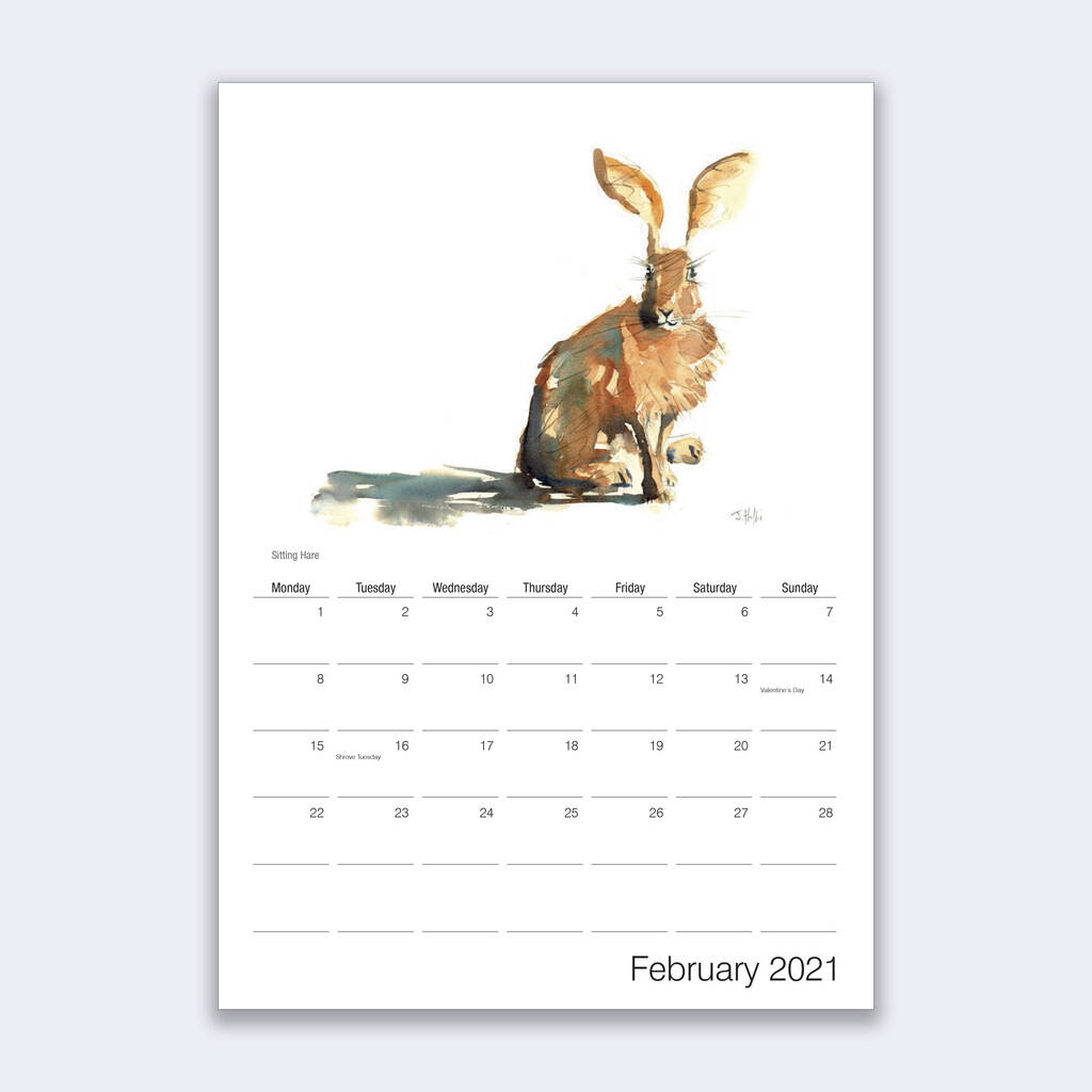 2021 Wildlife Calendar By James Hollis Art