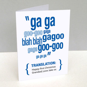 Personalised Baby Translation Christmas Card, 2 of 3