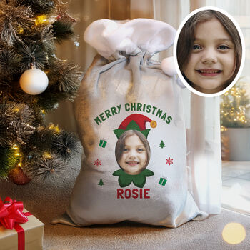 Personalised Photo Elf Christmas Sack, 3 of 4