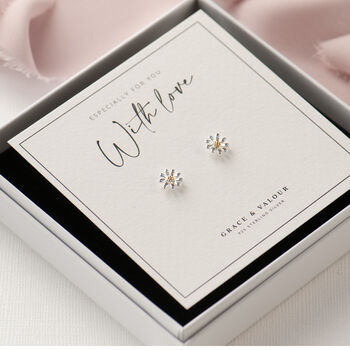 Daisy Sterling Silver Studs, 4 of 12