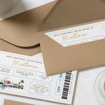 Personalised Holiday Reveal Boarding Pass Birthday Card, 2 of 4